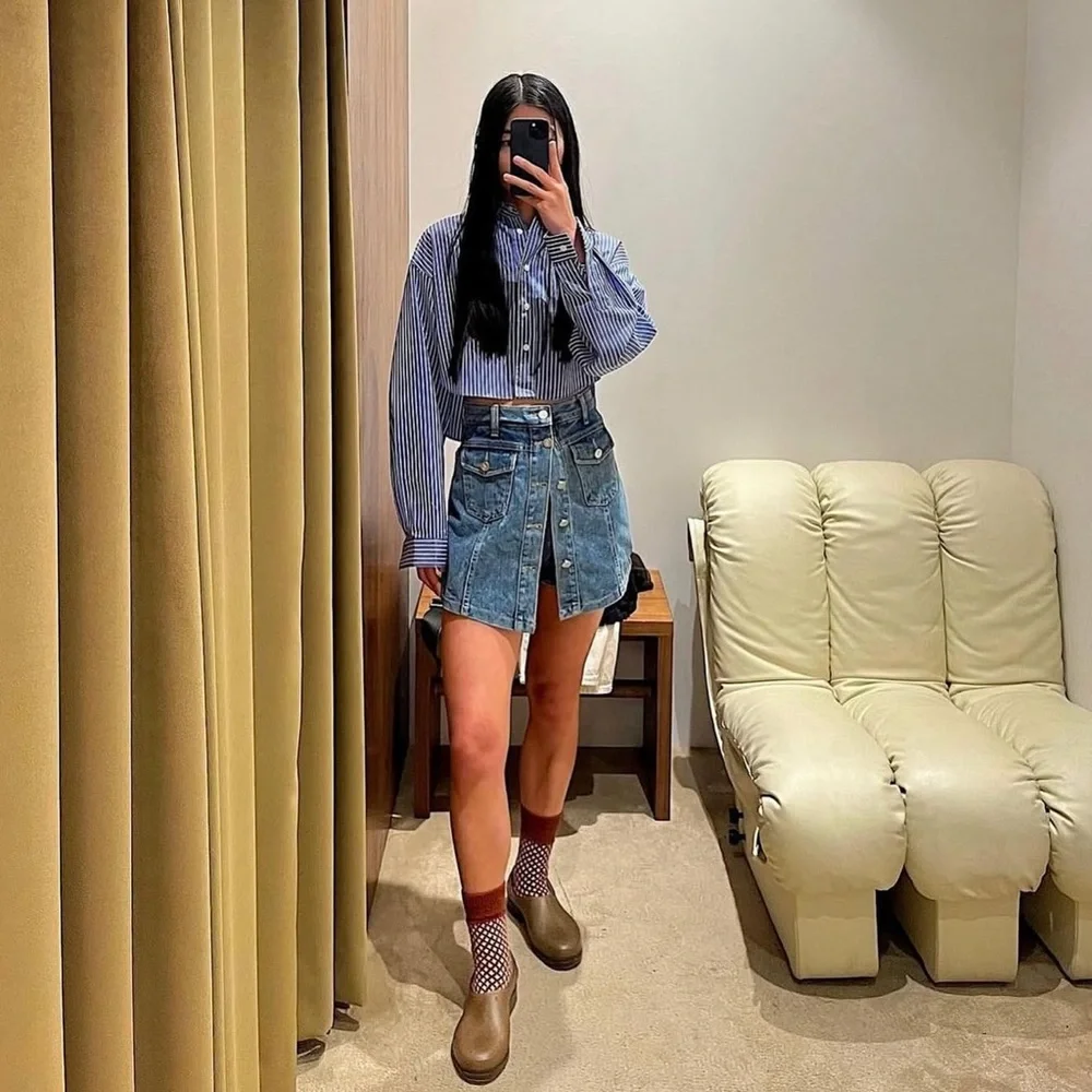The Frankie Shop | Denim Skort - Picture 4 of 4